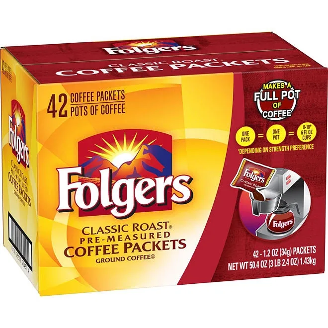 Folgers Classic Roast Ground Coffee Packets, 1.2 oz., 42 ct. 3