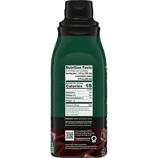 Starbucks Cold Brew Coffee Concentrates, Signature Black, 64 oz., 2 ct. 2