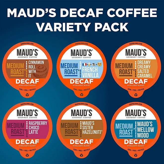 Maud's Decaf Gourmet Coffee Pods, Variety Pack, 72 ct. 4