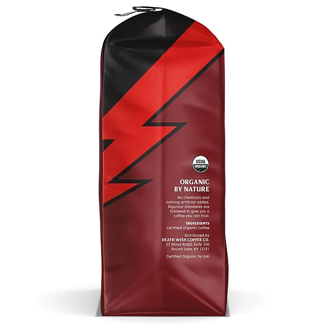 Death Wish Organic Dark Roast Ground Coffee, 34 oz. 5