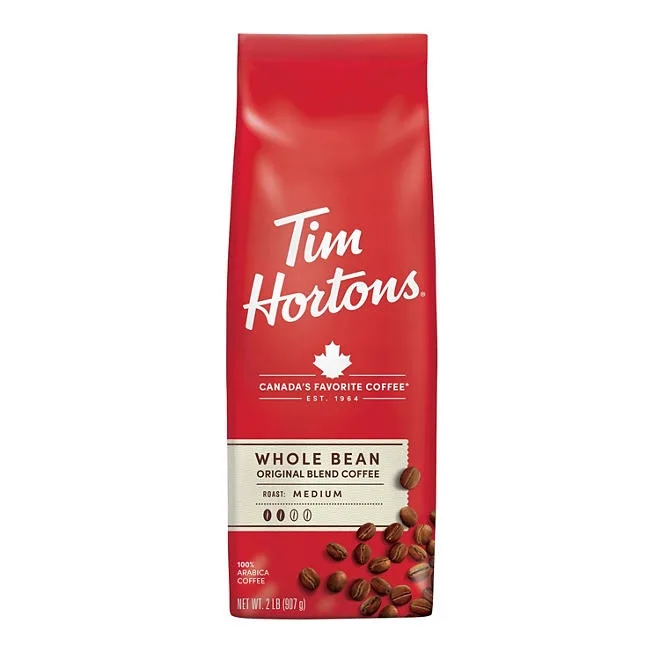 Tim Hortons Medium Roast Whole Bean Coffee, Orignial Blend 32 oz. 2