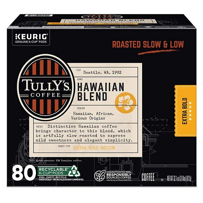 Tully's Coffee Medium Roast K-Cup Pods, Hawaiian Blend, 80 ct. 3