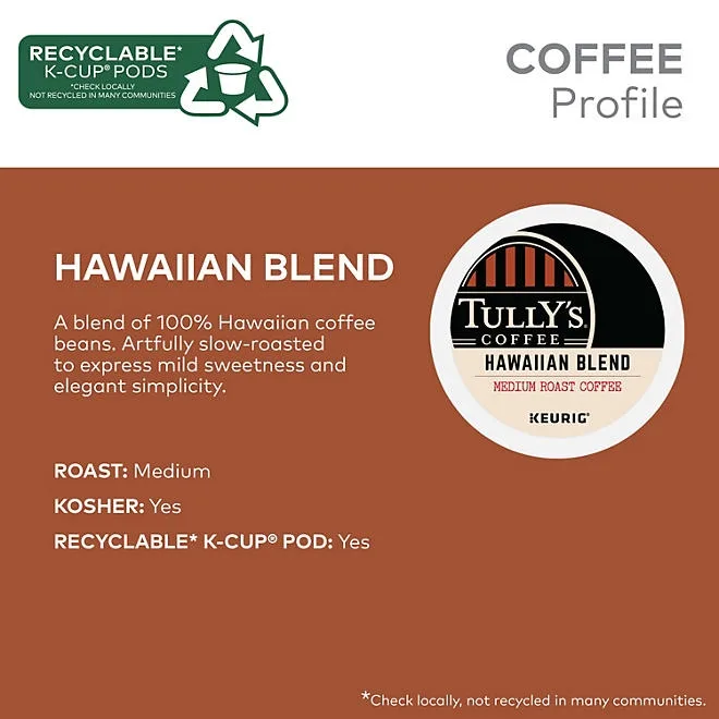 Tully's Coffee Medium Roast K-Cup Pods, Hawaiian Blend, 80 ct. 4