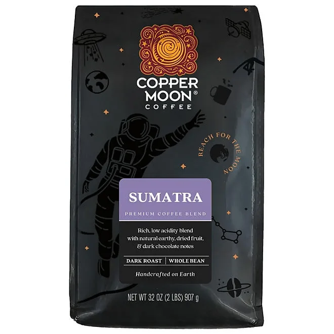 Copper Moon Dark Roast Whole Bean Coffee, Sumatra Blend, 32 oz. 2