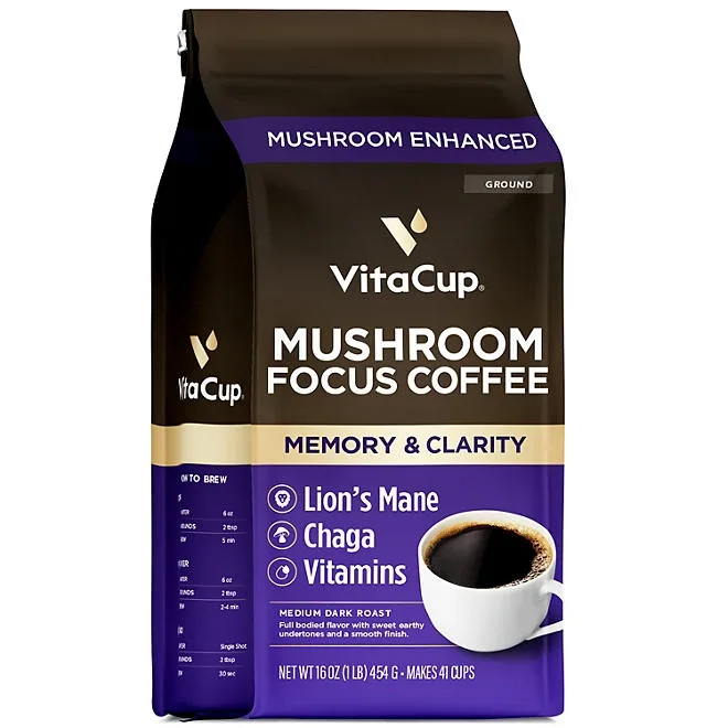 VitaCup Mushroom Focus Coffee, 16 oz. 2
