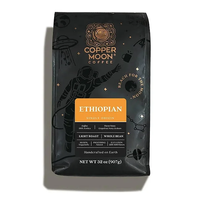 Copper Moon Light Roast Whole Bean Coffee, Ethiopian Blend, 32 oz. 2