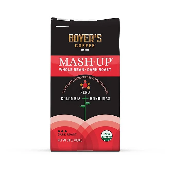 Boyer's Coffee Organic Dark Roast Whole Bean Coffee, Mash-Up Blend, 30 oz. 2