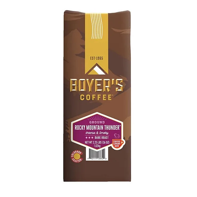 Boyer's Coffee Rocky Mountain Thunder Dark Roast Ground Coffee, 36 oz. 2