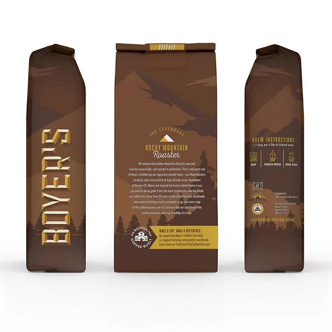 Boyer's Coffee Aspen Gold Medium Roast Whole Bean, 36 oz. 4