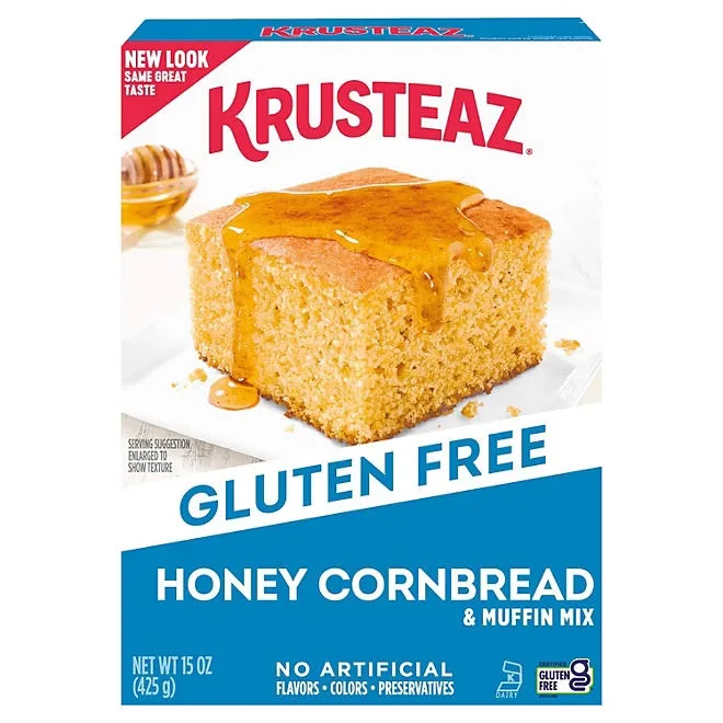 Krusteaz Gluten Free Honey Cornbread & Muffin Mix, 15 oz. 2