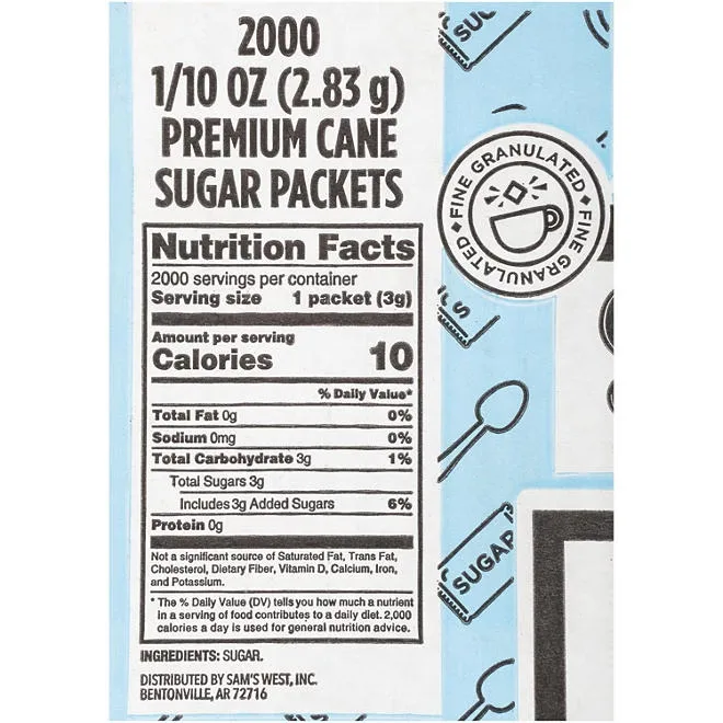 Member's Mark Premium Cane Sugar Packets, 2,000 ct. 4
