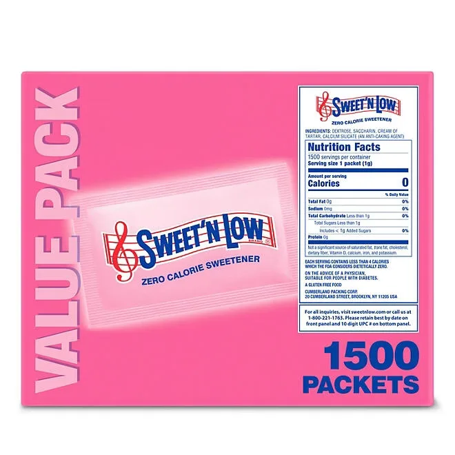 Sweet'N Low Zero-Calorie Sweetener Packets, 1,500 ct. 4