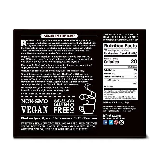 Sugar in the Raw Turbinado Cane Sugar Packets, 500 ct. 4