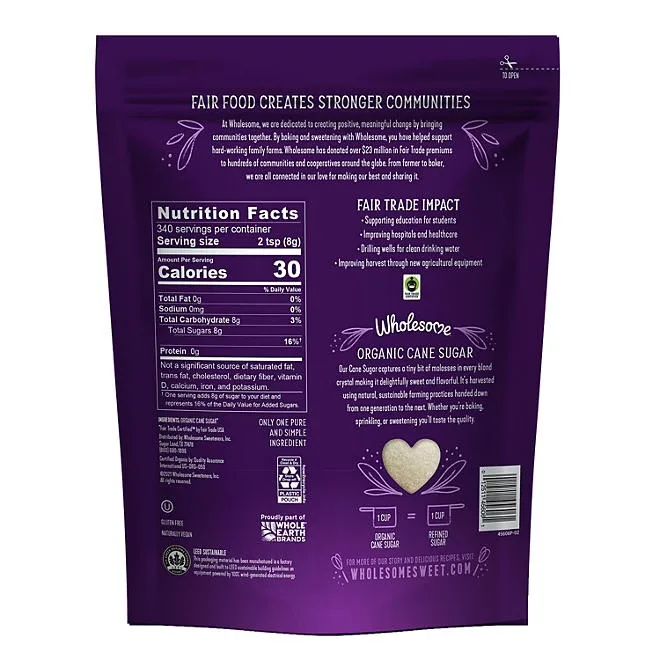 Wholesome Organic Cane Sugar, 6 lbs. 3