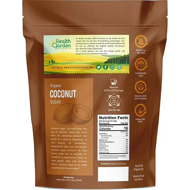 Health Garden Organic Coconut Sugar, 3 lbs. 3