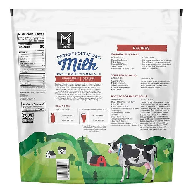 Member's Mark Non-Fat Instant Dry Milk, 70.4 oz. 4