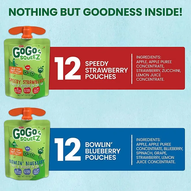 GoGo SqueeZ Fruit & VeggieZ Applesauce Pouches, 3.2 oz., 24 ct. 4