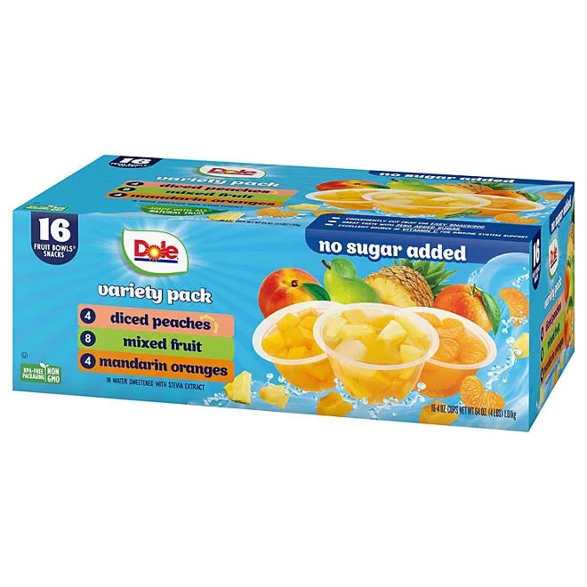 Dole No Sugar Added Mixed Fruit Variety Pack, 4 oz., 16 pk. 4