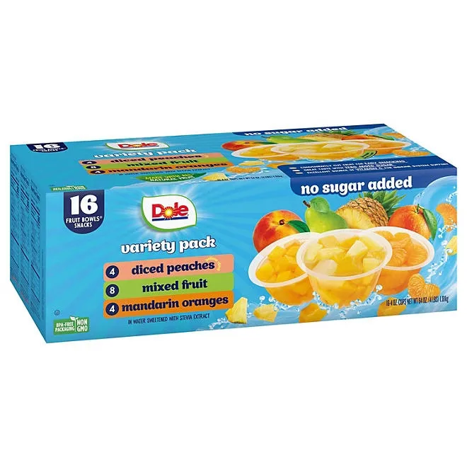 Dole No Sugar Added Mixed Fruit Variety Pack, 4 oz., 16 pk. 3