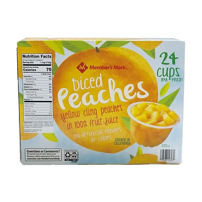 Member's Mark Diced Peach Cups, 4 oz., 24 ct. 5