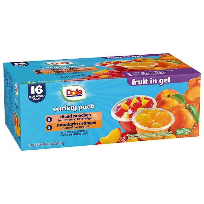 Dole Fruit Bowls in Gel Variety Pack 4.3 oz., 16 pk. 3