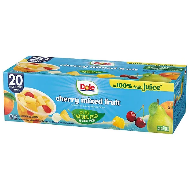 Dole Fruit Bowls Cherry Mixed Fruit in 100% Juice 4 oz., 20 pk. 4