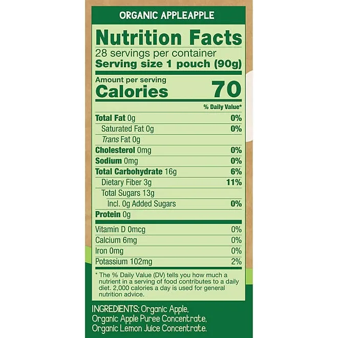 GoGo SqueeZ Organic Apple Apple, 3.2 oz., 28 ct. 3