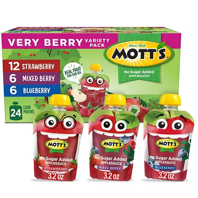 Mott's Very Berry Applesauce Variety Pack, 3.2 oz., 24 pk. 2
