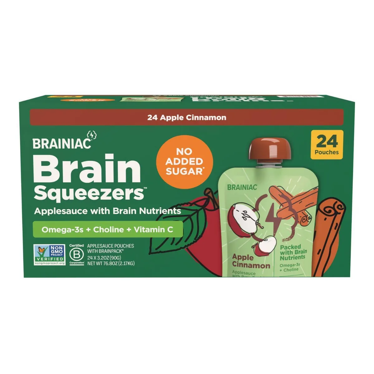 Brainiac Cinnamon Applesauce, 3.2 oz., 24 pk.
