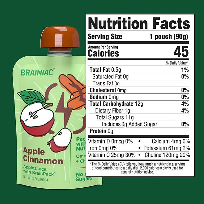 Brainiac Cinnamon Applesauce, 3.2 oz., 24 pk. 3