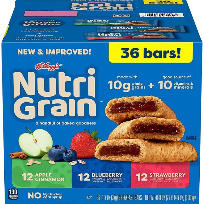 Nutri-Grain Bars Variety Pack, 1.3 oz., 36 pk. 2