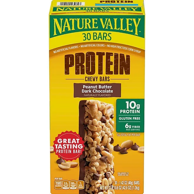 Nature Valley Peanut Butter Dark Chocolate Protein Chewy Bars, 30 ct. 2