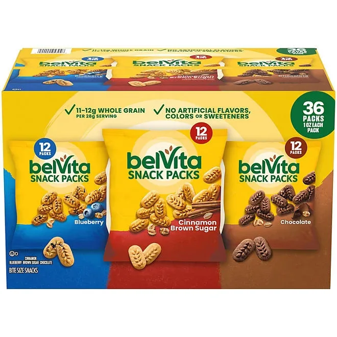 belVita Bites Breakfast Biscuits, Variety Pack, 1 oz., 36 pk. 2