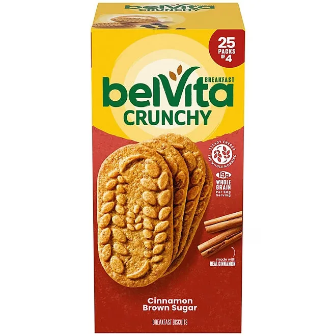 belVita Cinnamon Brown Sugar Breakfast Biscuits, 25 pk., 4 biscuits per pack 2