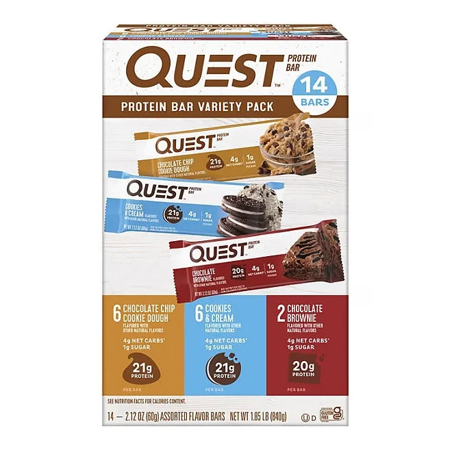 Quest Gluten Free Protein Bars Variety Pack, 14 ct. 2