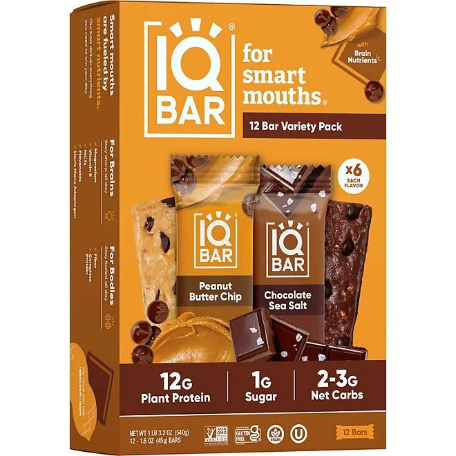 IQBAR Plant Protein Bar Variety Pack, 12 pk. 2