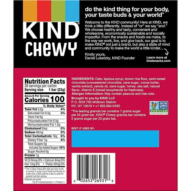 KIND Kids Chewy Chocolate Chip Granola Bars 30 ct. 5