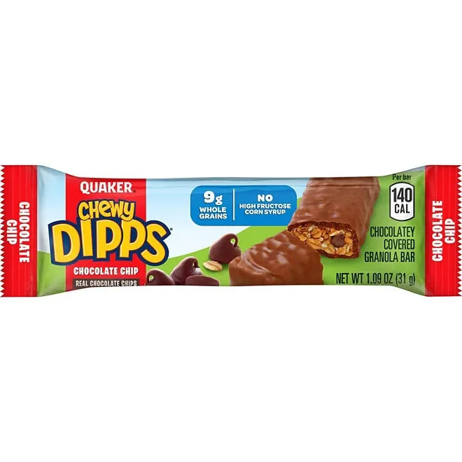 Quaker Chewy Dipps Granola Bars, Chocolate Chip, 34 pk. 5