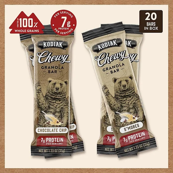 Kodiak Chewy Granola Bars, Variety Pack, 20 ct. 5