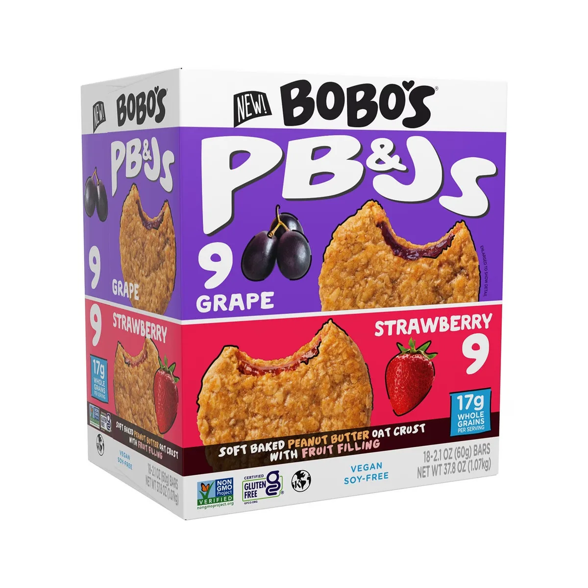 Bobo's PB&J Oat Snacks, Variety Pack, 18 pk.