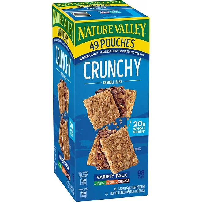 Nature Valley Crunchy Granola Bars Variety Pack, 49 ct. 2