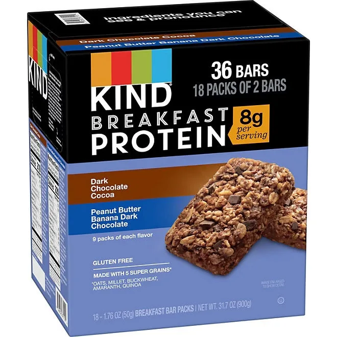 KIND Breakfast Protein Bars, Variety Pack, 18 pk. 2