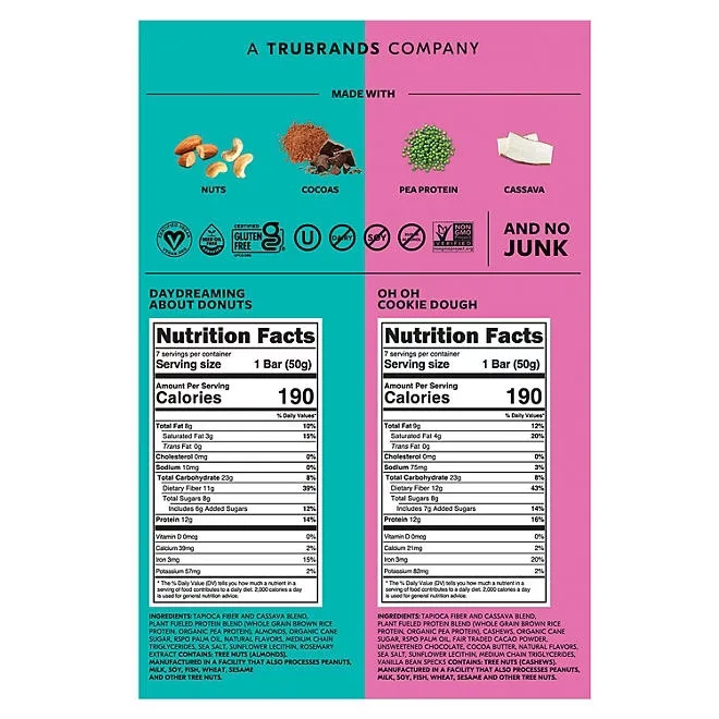 TRUBAR Plant Based Protein Bar, Variety Pack, 14 ct. 3