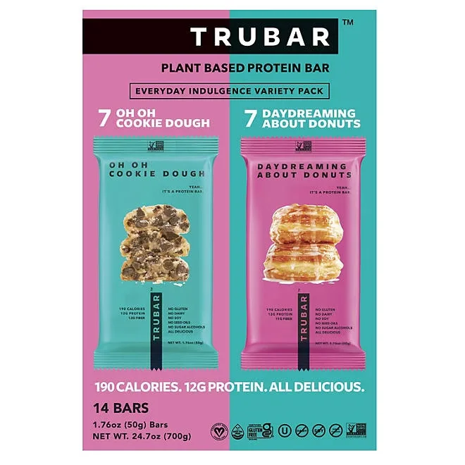 TRUBAR Plant Based Protein Bar, Variety Pack, 14 ct. 2