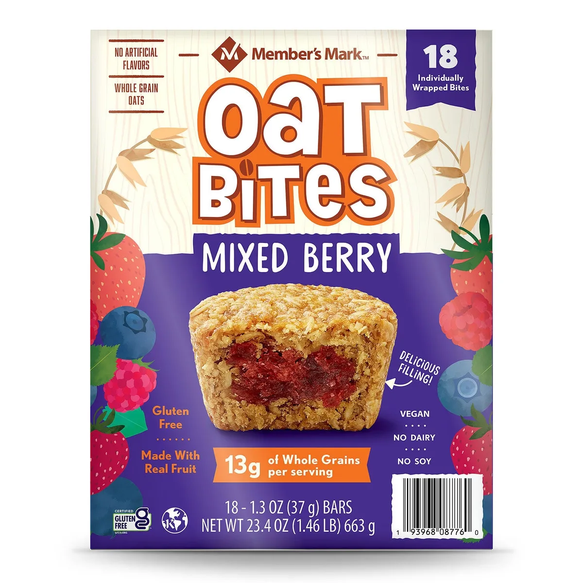 Member's Mark Mixed Berry Oat Bites, 18 pk.