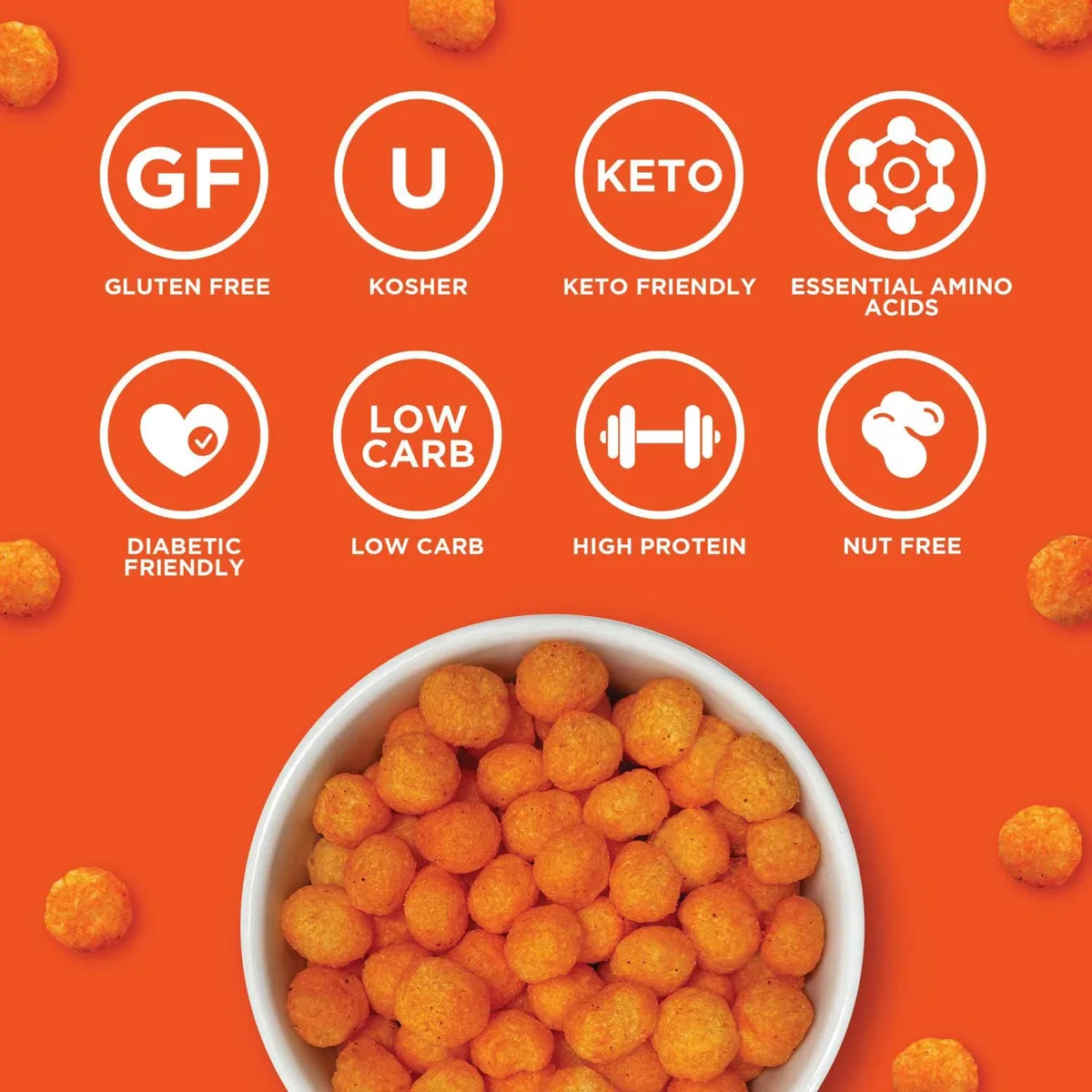 Twin Peaks 21g Keto Protein Puffs, Nacho Cheese, 0.66 lbs. 4