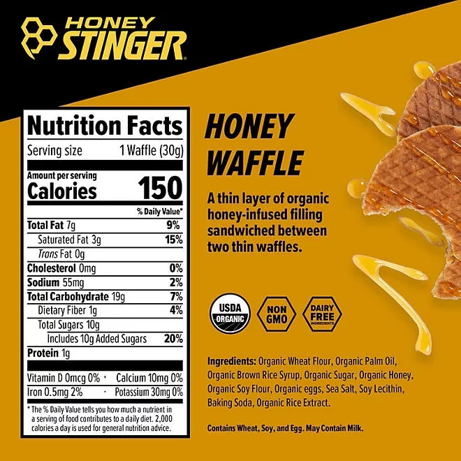 Honey Stinger Organic Energy Waffle, Honey, 12 ct. 3