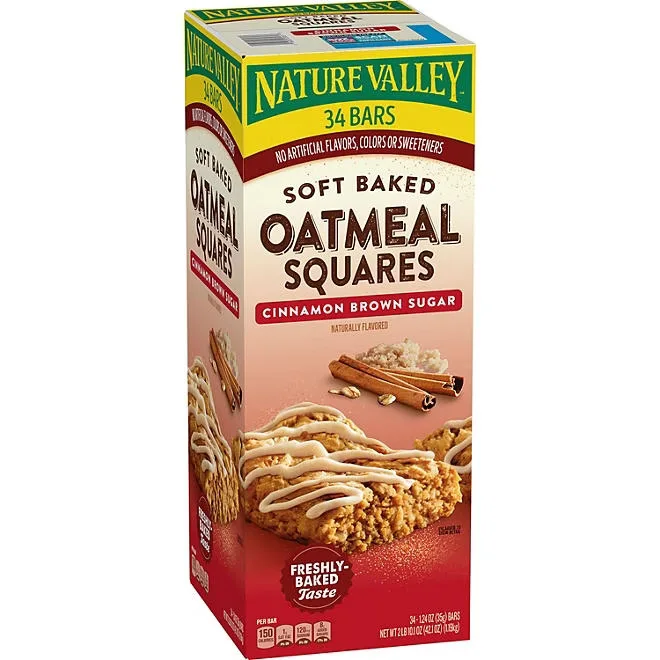 Nature Valley Soft Baked Oatmeal Squares Cinnamon Brown Sugar, 34 ct. 2