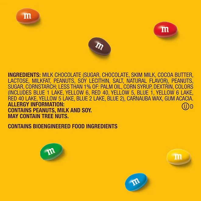 M&M'S Peanut Milk Chocolate Candy, Singles Size, 1.74 oz., 48 pk. 4