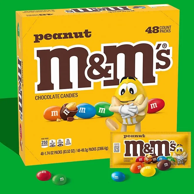 M&M'S Peanut Milk Chocolate Candy, Singles Size, 1.74 oz., 48 pk. 5